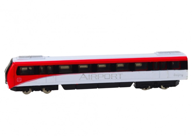 Modello da collezione treno rosso-bianco 1:48 in metallo