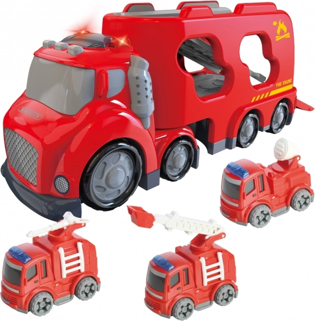 Grande carro attrezzi rosso City Truck con effetti sonori e luminosi