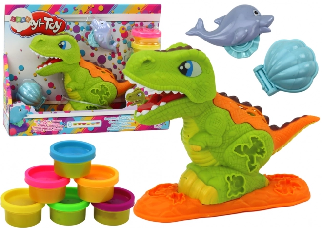 Set di plastilina dinosauro 6 colori con stampini delfino e conchiglia