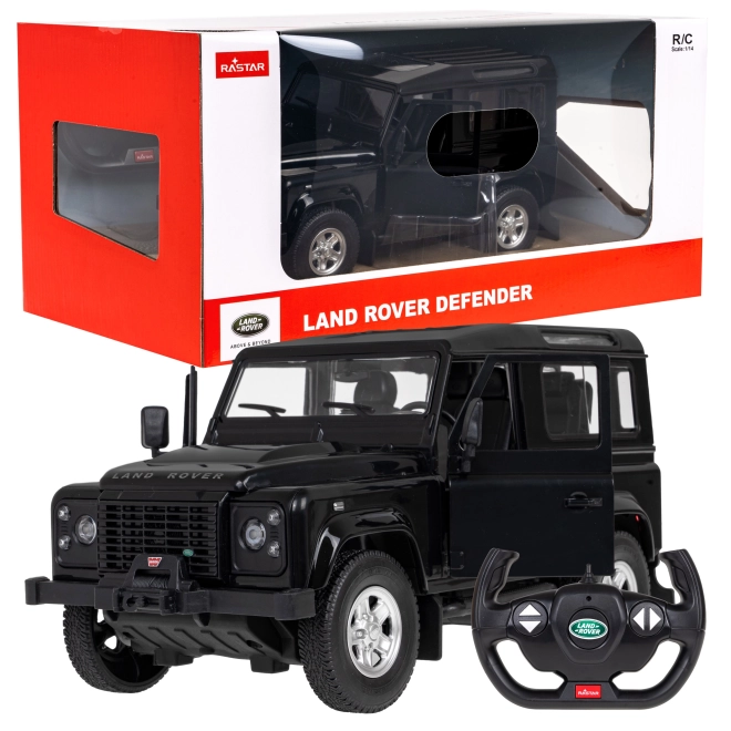 Land rover defender modello RASTAR 1:14 con telecomando giallo – nero