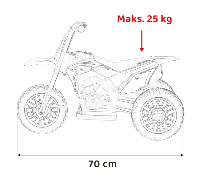 Moto elettrico per bambini Honda CRF 450R rosso con clacson e battistrada in gomma – rosso