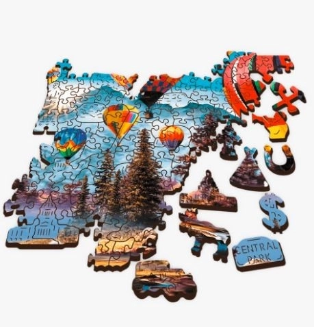 Puzzle Legno Craft Origin a Doppia Faccia TREFL - Mongolfiere Colorate 1000 pezzi