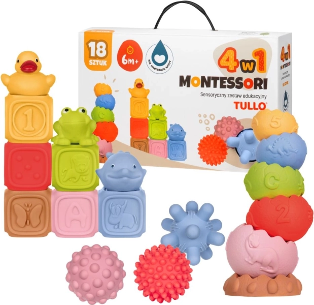 Grande set di giocattoli sensoriali Tullo 18 pezzi