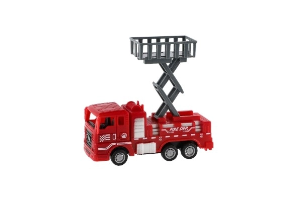 Camion dei pompieri in plastica con retrocarica 11 cm