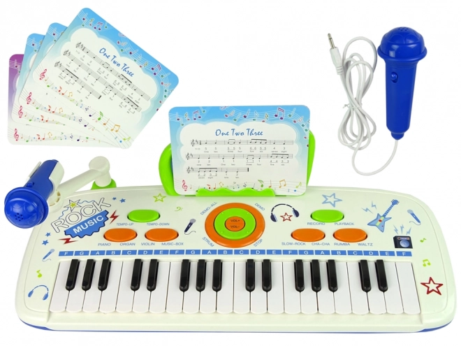 Pianoforte Elettrico per Bambini con Note USB Blu