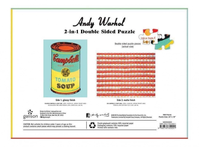 Puzzle Doppio Lato Andy Warhol Campbell's Soup Cans