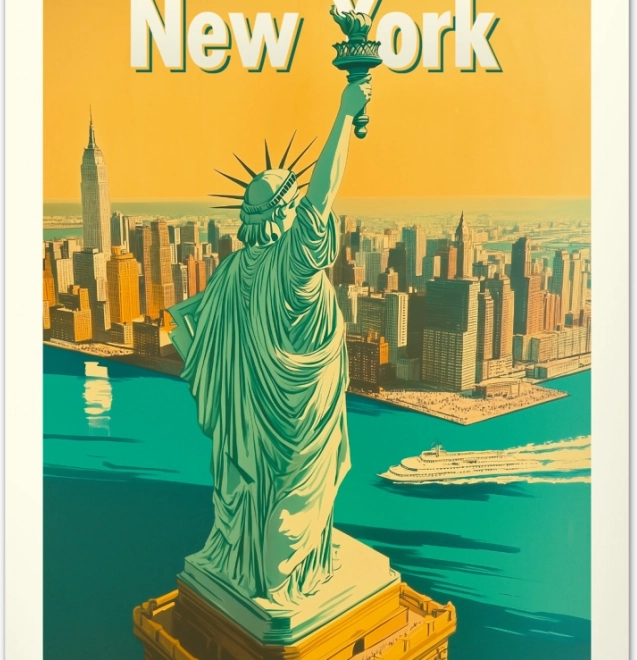 Calendario da parete Vintage poster – città del mondo 2026