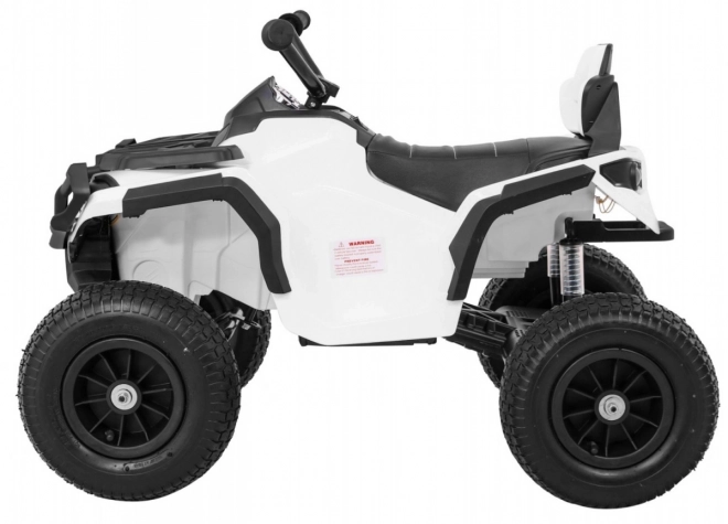 Batteria ATV Air Quad Bianco per Bambini + Ruote Gonfiabili + Radio MP3 + Avviamento Gratuito