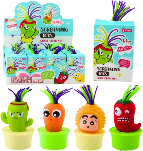Verdura urlante – figurina interattiva con “capelli” colorati (mix)