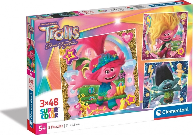 Puzzle 3x48 Pezzi - Trolls Clementoni