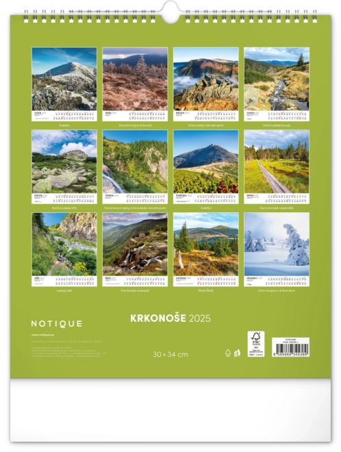 Calendario da parete Krkonoše 2025