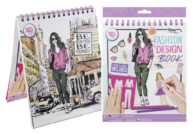 Set creativo stilista di moda con blocco da 36 fogli e adesivi