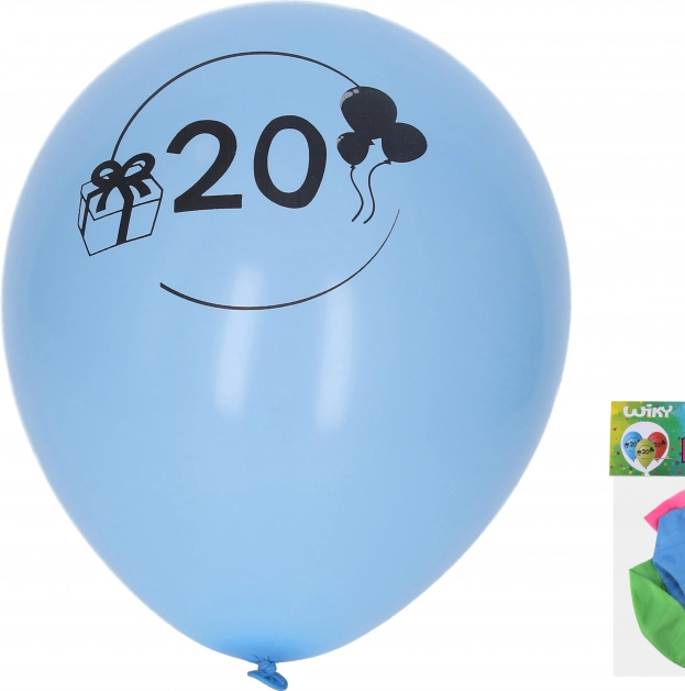 Palloncini gonfiabili 30 cm con numero 20 – set da 5 pz