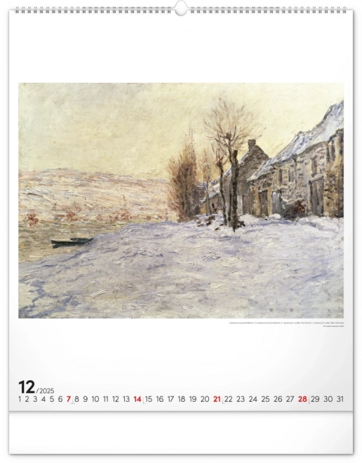 Calendario da parete Claude Monet 2025