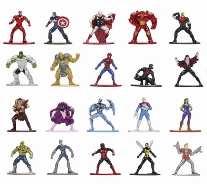 Collezione Di Figurine Nano In Metallo Marvel - 20 Pezzi