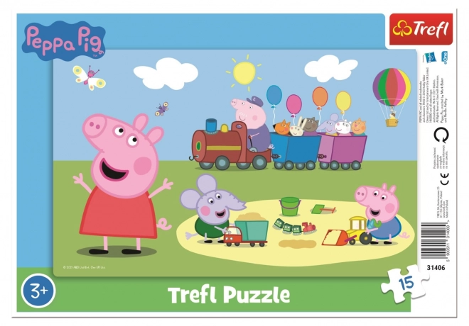 Puzzle TREFL Peppa Pig: Treno Felice 15 pezzi