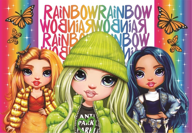 Puzzle brillante Rainbow High: Poppy, Jade e Skyler 104 pezzi