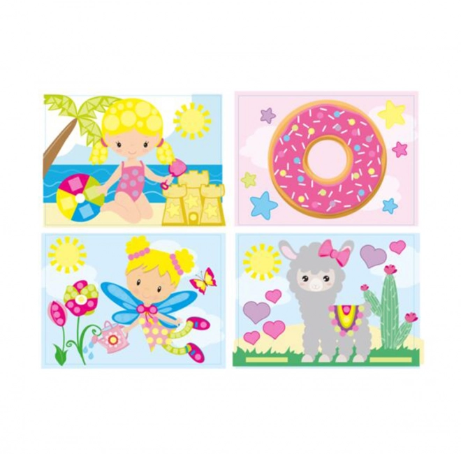 Set creativo per mosaico con adesivi a numeri e forme
