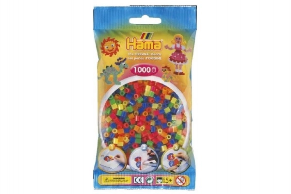 Perline da stirare Hama MIDI neon trasparenti 1000 pezzi in sacchetto