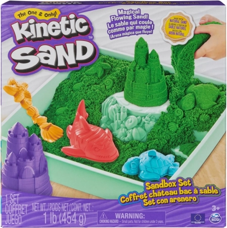 Kinetic Sand – set da tavolo con sabbia verde e vassoio