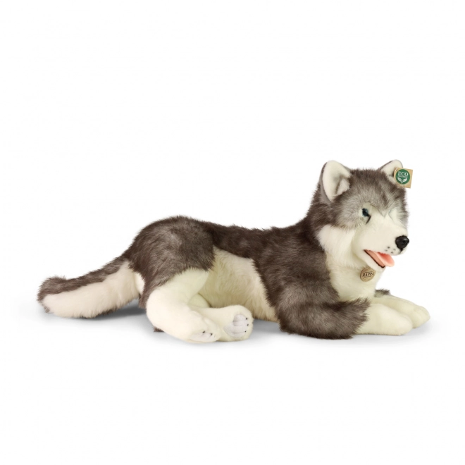 Peluches husky sdraiato eco-friendly 60 cm