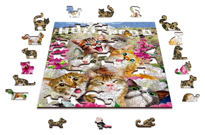 Puzzle in legno Gattini a Hollywood 2-in-1