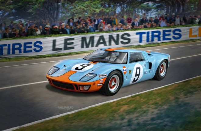 Modellino auto Ford GT40 Le Mans 1968 in scala 1/24