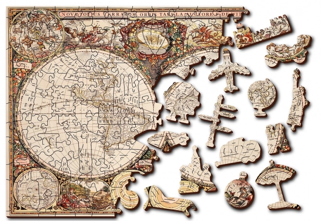 Puzzle in legno Mappa dell'Antico Mondo 2 in 1