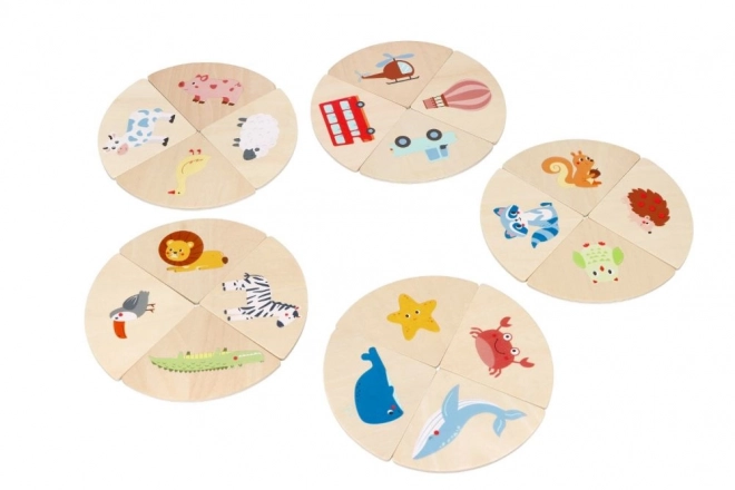 Gioco sensoriale in legno tocca e riconosci