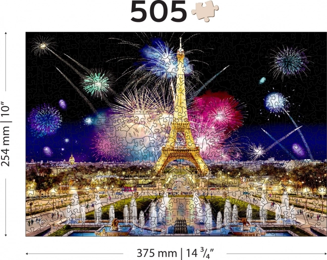 Puzzle in legno città parigi notturna