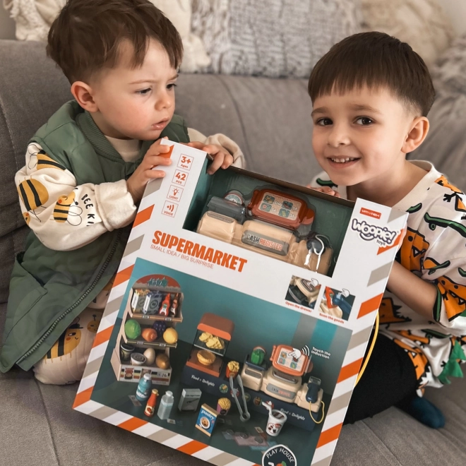 Cassa del supermercato per bambini con 42 pezzi Woopie