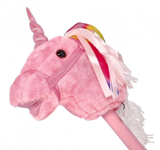 Unicorno rosa su bastone Rosa Hobby Horse