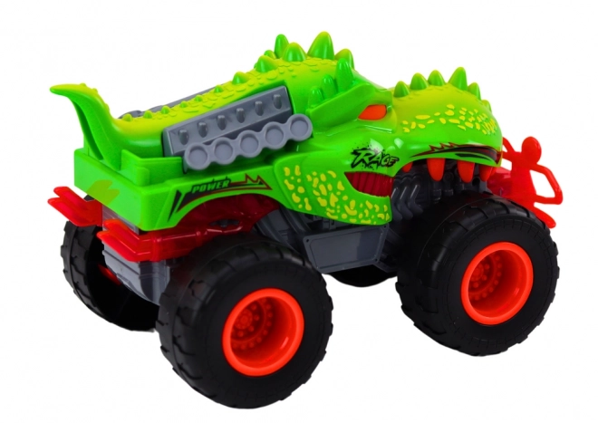 Auto Fuoristrada Dinosauro T-Rex con Luci e Suoni Verde