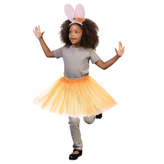 Costume coniglietto con gonna in tulle e fascia a carota