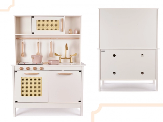 Cucina giocattolo in legno stile retro con accessori Boho