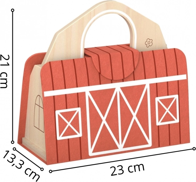Fattoria impilabile in legno Tooky Toy con figurine di animali