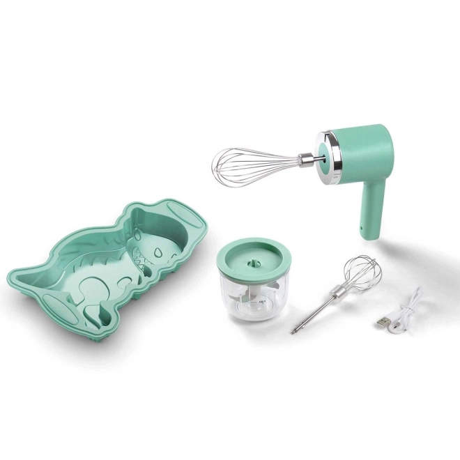 Set per mini chef 3 in 1 con frusta, tritatutto e stampo