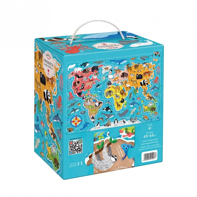 Puzzle Puzzlove 60 Pezzi - Mappa del Mondo Animali