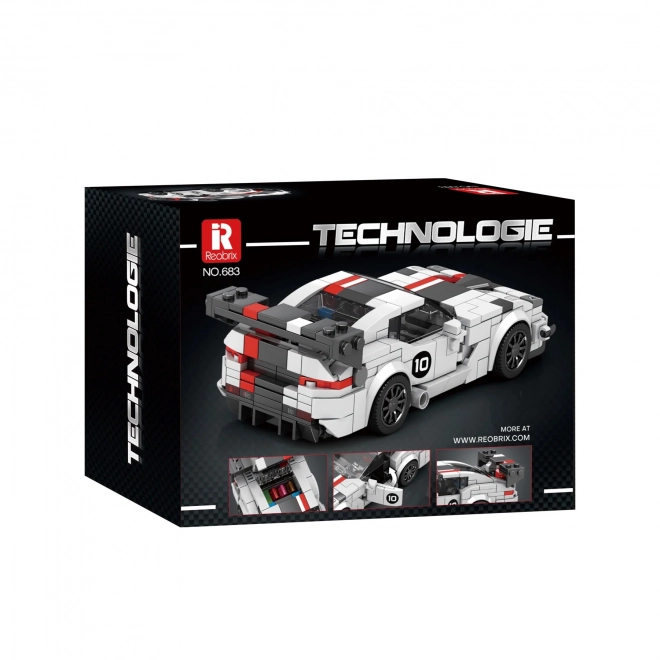 Set costruzione auto sportiva bianca