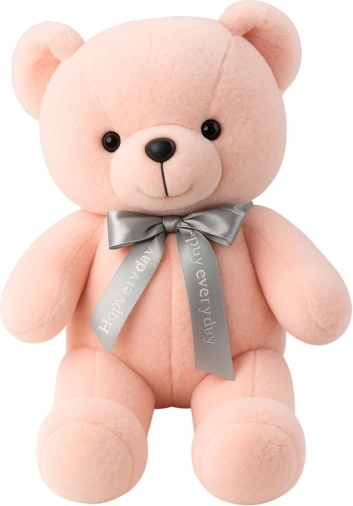 Orsetto Peluche Rosa con Fiocco