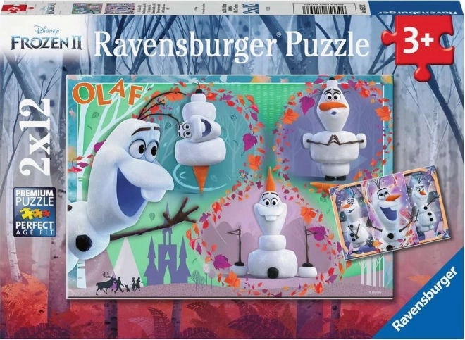 Puzzle di Frozen 2: Amabile Olaf 2x12 pezzi