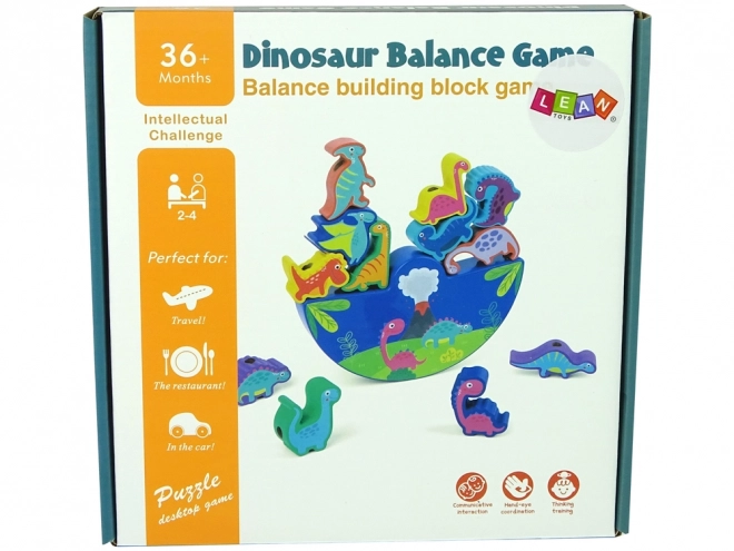 Gioco di equilibrio in legno dinosauri