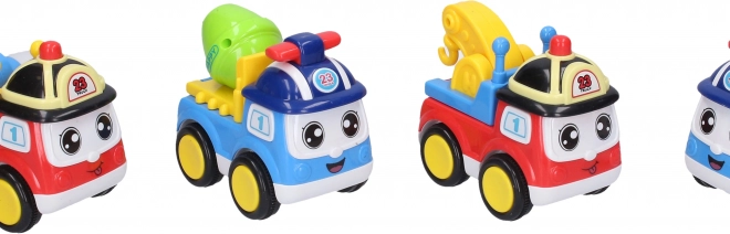 Auto da cantiere con faccia