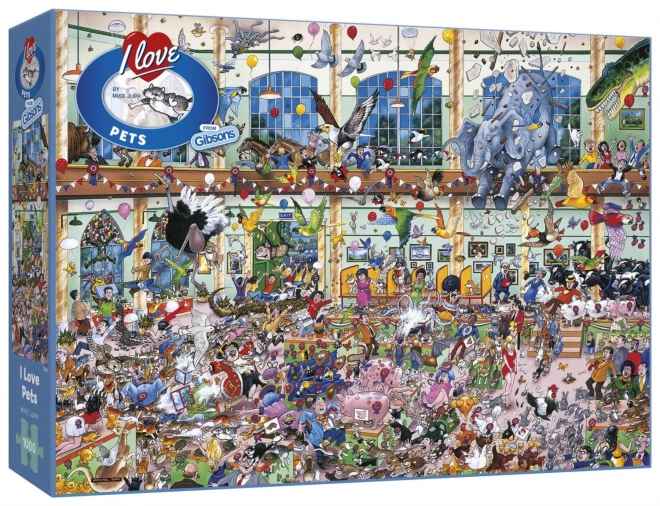 Puzzle Amo Gli Animali Domestici 1000 Pezzi