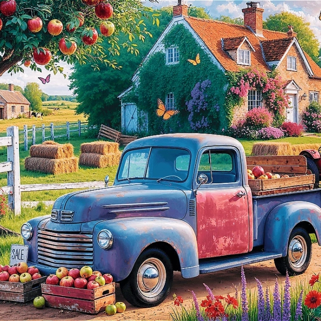 Puzzle TREFL Premium Plus Tempo del Tè: Auto dell'Agricoltore 500 Pezzi