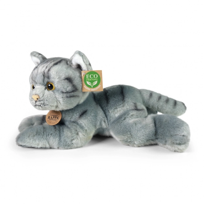 Gatto di peluche grigio sdraiato 30 cm ECO-FRIENDLY