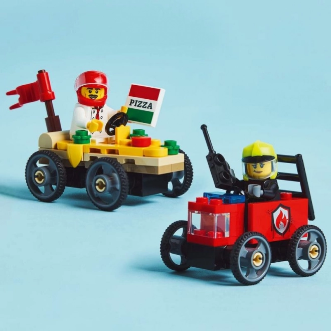 Lego Set Gara Di Auto: Pizza Contro Camion Dei Pompieri