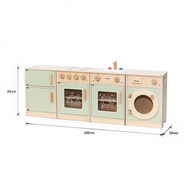 Viga PolarB cucina in legno con elettrodomestici - verde