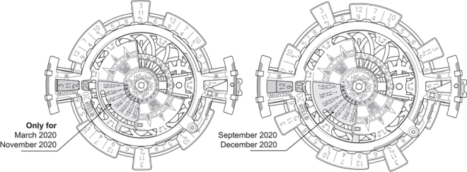 Calendario da Tavolo Meccanico in Legno RoboTime 3D