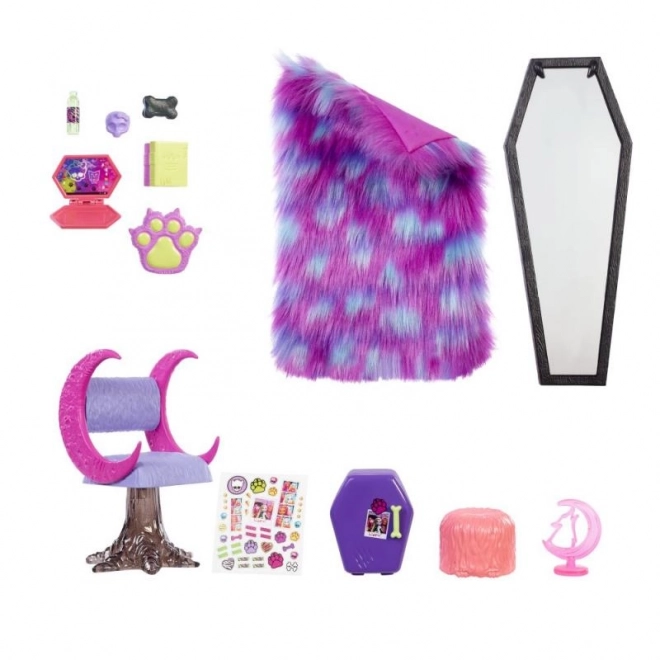 Mobili Cameretta di Monster High Clawdeen Wolf con Accessori